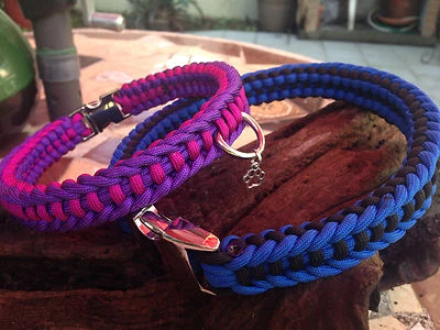 Collar para perro Paracord grado militar nudo escalera dentada, hecho a mano en EE. UU. Todos los tamaños Foto 1 de 4