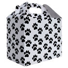 10 x DOG CAT PAW PRINT GABLE BOX - White & Black Gift Box, Gift Bag, Pet Hamper