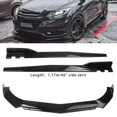 For Honda HRV HR-V Front Bumper Lip Spoiler Splitter 46" Side Skirts Body Kit Foto 1 de 4