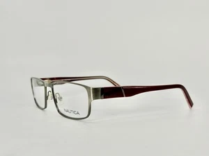 Neu authentische Nautica N7242 050 Brille gebürstetes Silber und Burgund 53-17-140 - Bild 1 von 6