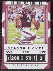 2020 Panini Contenders Draft Picks Christian Kirk Season Ticket No. 16 - Picture 1 of 6