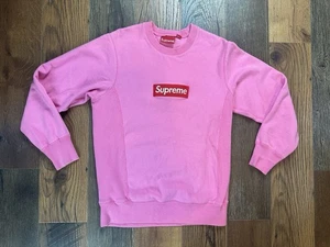 Sudadera Supreme Fw18 Logo de Caja Cuello Redondo Rosa Jaspeado Talla M - Imagen 1 de 9