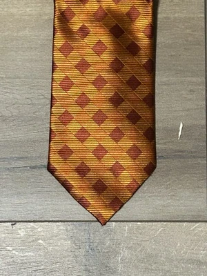 Corbata Brooks Repp para hombre naranja roja con diamantes 100 % seda vintage EE. UU. Foto 1 de 3