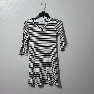Old Navy Girls Long Sleeve Stripe Dress Black/white Size M(8) - Picture 1 of 7