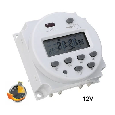 Digitale Zeitschaltuhr DC/AC 12V 16A LCD Display Programmierbar Schalter Timer. - Bild 1 von 4