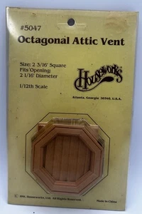 HouseWorks 1:12 scale dollhouse furniture Octagon Attic Vent - Picture 1 of 2