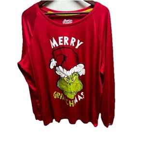 The Grinch “Merry Grinchmas” Long Sleeve PJ T-shirt Top Size 2X (18W- 20W) Red - Picture 1 of 4