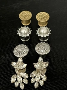 WEDDING EAR GAUGES 00 LOT 4 PAIRS - Picture 1 of 7