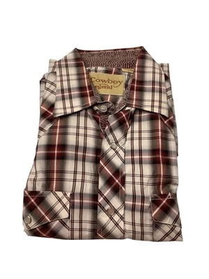 Cowboy Legend Plaid Pearl Snap Long Sleeve Shirt Mens Size XL - Image 1 of 4