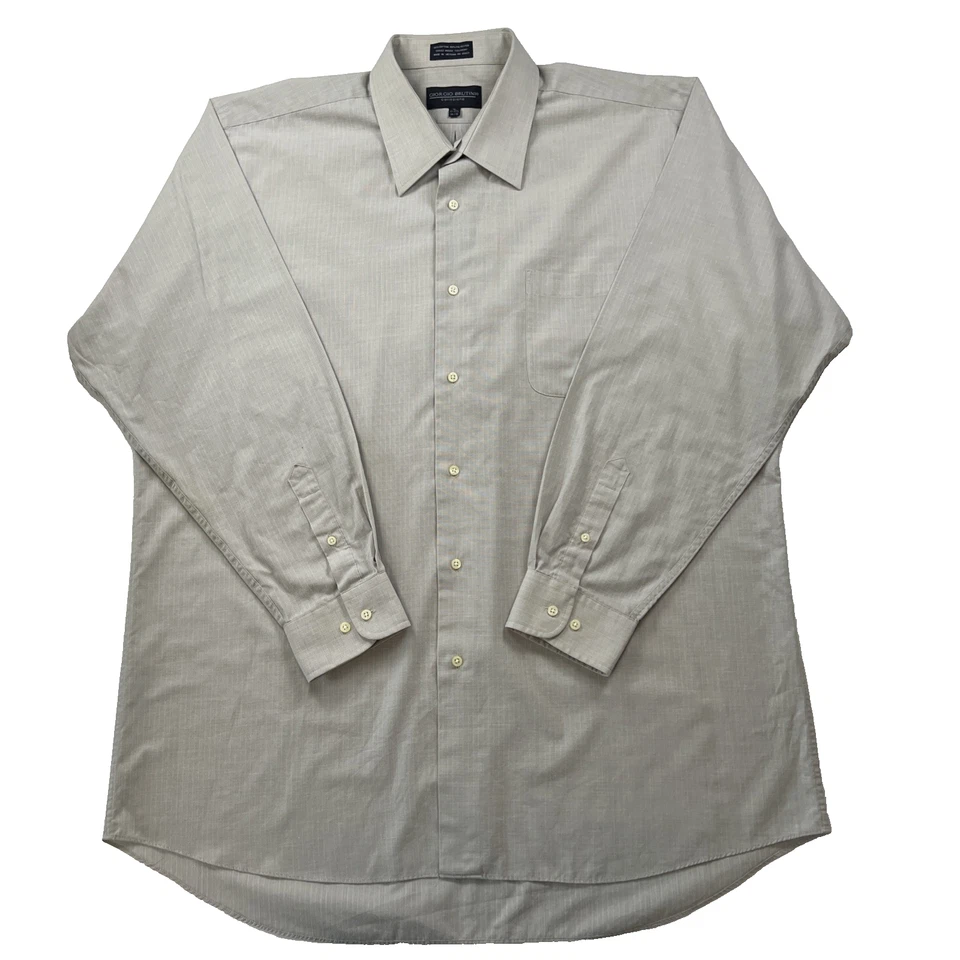 Camisa de vestir a rayas con bolsillo Giorgio Brutini Collezione para hombre XL 17-17 1/2 34/35 Foto 1 de 4