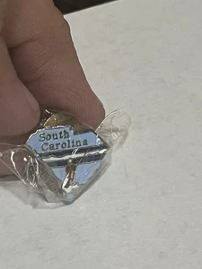 Spilla cravatta souvenir da viaggio Stato della Carolina del Sud a forma di mappa golf oceano - Foto 1 di 2