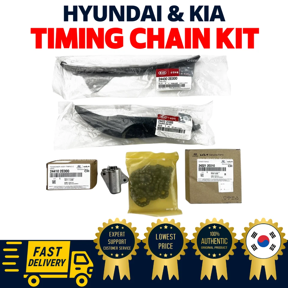 ПОДЛИННЫЙ OEM Hyundai Kia двигателя цепи ГРМ 4 шт набор Elantra Forte рычаг руководство - Изображение 1 из 1