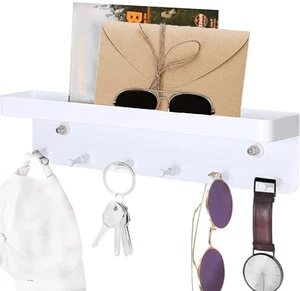 Key Holder for Wall, Wall Mount Mail Key Hanger Organizer Shelf, Key Hooks Ra... - Picture 1 of 9