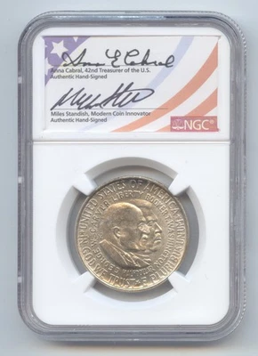 1952 Washington Carver Commemorative Half Dollar, NGC BU, Cabral/Standish Signed - Image 1 of 2