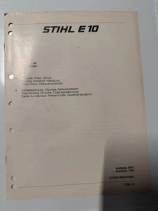 Manual de lista de 10 piezas originales Stihl E 1986 - Imagen 1 de 3