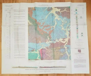 Vintage 1968 Geologic Map of Olney, Caldwell and Hopkins Counties, Kentucky - Picture 1 of 12