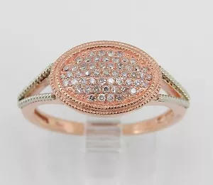 ¡OFERTA! Anillo de compromiso de diamantes en racimo de oro rosa talla 5,75 - Imagen 1 de 4