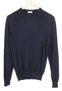 SUITSUPPLY Men Jumper ~2XS Pure Merino Wool Navy Knit Sweater Crew Neck Slim - Picture 1 of 8