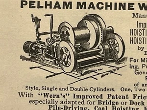 Maquinaria antigua de colección anuncio impreso máquina Pelham funciona ciudad de Nueva York 1894 - Imagen 1 de 3