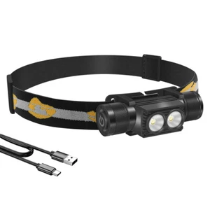 BORUIT D25 Waterproof Head Torch Headlight LED Headlamp Fishing USB Rechargeable - Picture 1 of 14
