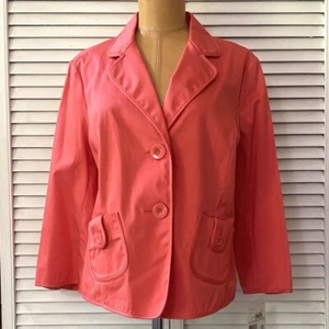 Liz Claiborne Blazer Damengröße 12 rot orange 3/4-Ärmel Frühling Jazz neu mit Etikett " - Bild 1 von 13