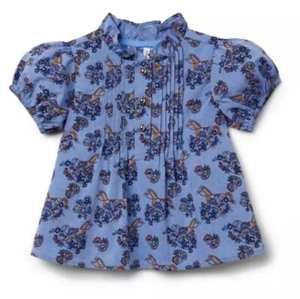 Brand New Girls Janie & Jack Floral Horse Print Top Size 7 - Picture 1 of 6