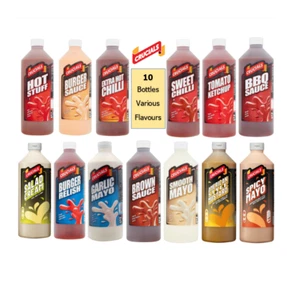 Crucials Sauce Any 10 x 1L Bottles - Ten x 1 Litre Various Flavour Sauces - Picture 1 of 8
