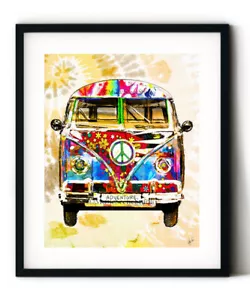 Hippie Boho Wall Art, Bohemian Art, Hippie Van Art Prints, Neutral Boho Wall Art - Picture 1 of 3