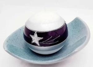 Set - Kerze und Schale weihnachtlich - Handarbeit  v.Hejo Design /Sonderpreis    - Bild 1 von 4