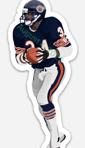 Walter Payton~Magnet ~ VECTOR ART Chicago Bears THROWBACK NFL Limited(Sweetness) Cover