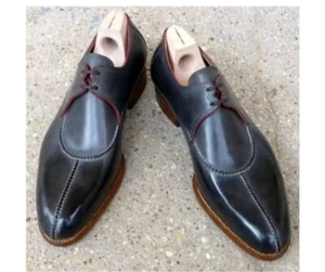 Scarpe derby vintage nuove fatte a mano su misura eventi scarpe lacci scarpe nere - Foto 1 di 14