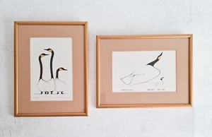 Benjamin Chee Chee Prints Birds Pair Bundle Ojibway Geese Illustrations Gallery - Picture 1 of 10
