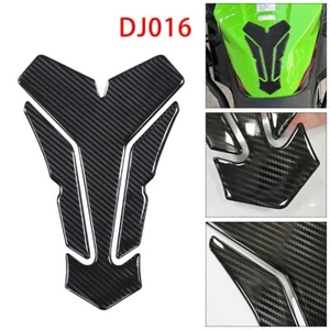 Carbon Fiber Motorcycle Tank Pad Sticker Gas Fuel Protector Decal Chopper Bobber - Picture 1 of 12