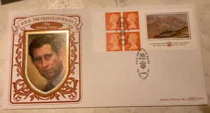 GB QEII 1998 Prince Of Wales 50th Commem Pane Benham Silk FDC The Mall Cat £25 - Picture 1 of 4