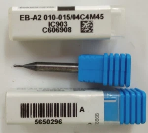 ISCAR 1mm , 2 Flute Solid Carbide Ball End Mill , EB-A2 010-015/04C4M45 IC903 - Picture 1 of 1