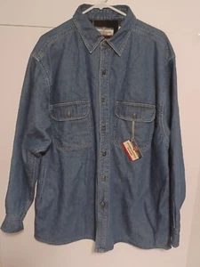 Vintage International Waters Denim Fleece Lined Button Jean Jacket Mens Sz XL - Picture 1 of 8