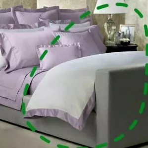 A Ralph Lauren Home White with Lavender Trim Cotton Duvet & 2 King Cases - Picture 1 of 4