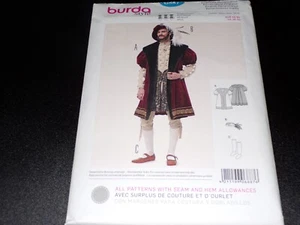 🌹BURDA #6887 - MEN'S RENAISSANCE - KING HENRY VIII COSTUME PATTERN CH 36-50 FF - Picture 1 of 2