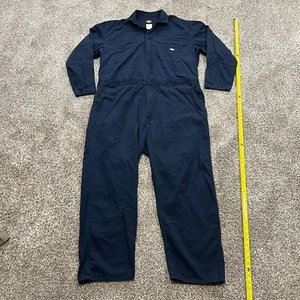 Dickies Tuta Uomo 2XLR Blu Navy Manica Lunga Abbigliamento da Lavoro Zip W435HCA - Foto 1 di 11