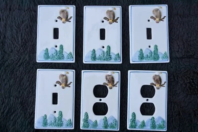 Placas de interruptor único Ceramic Eagle 3D (4) placas de salida (2) tornillos, compra 1-6 Foto 1 de 4