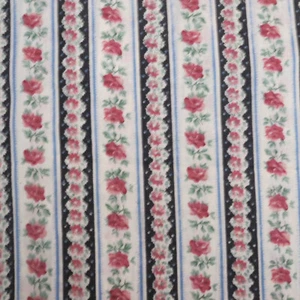 Vintage Rose Floral Stripe 33" x 44" wide Cotton Quilt Fabric Craft Material #82 - Picture 1 of 2