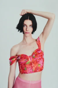 ZARA TULLE CORSETRY-INSPIRED TOP - Picture 1 of 5