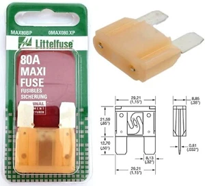 Littelfuse Maxi Blade Fuse 80 Amp Clear MAX80BP 1 pc Replacement EO Quality Fit - Picture 1 of 12