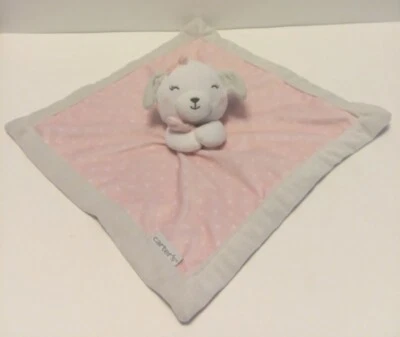 Carters Cachorro Lovey Bebé Rosa Blanco Peluche Seguridad Bebé Juguete Lunares 13" Foto 1 de 4