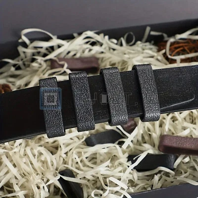 6 Pezzi Passanti per Cintura in Pelle Neri PU Accessori Fibbia - Immagine 1 di 3