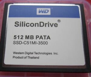 SiliconDrive WD PATA 512MB COMPACT FLASH CF CARD 512 MB SSD-C51MI-3500