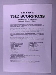 The Scorpions Press Release Original EMI Music The Best Of The Scorpions 1999 - Picture 1 of 2