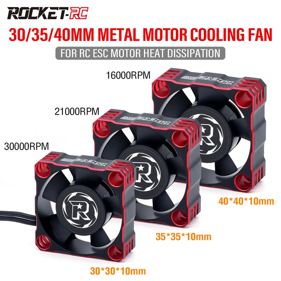 Rocket-RC Metal Cooling Fan 30/35/40mm 8.4V 30000RPM For RC ESC Motor Heat - Image 1 of 4