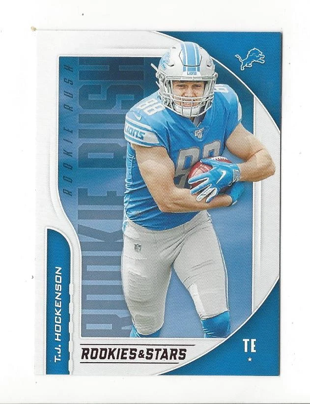 2019 Rookies and Stars Rookie Rush #4 T.J. Hockenson RC Lions Vikings - Image 1 of 1