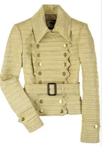 Burberry Prorsum Gold Military Runway Jacket BNWT UK10 - Picture 1 of 8